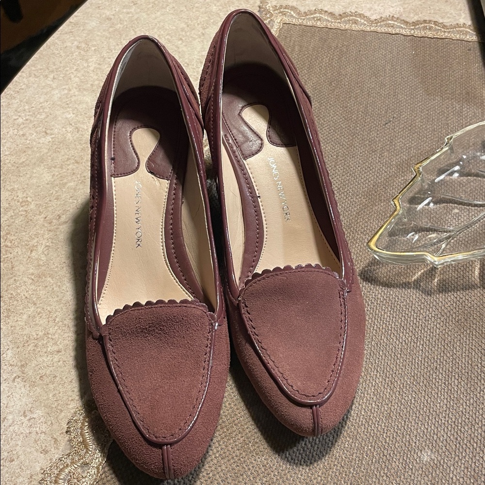 Jones New York Burgundy Leather Loafers